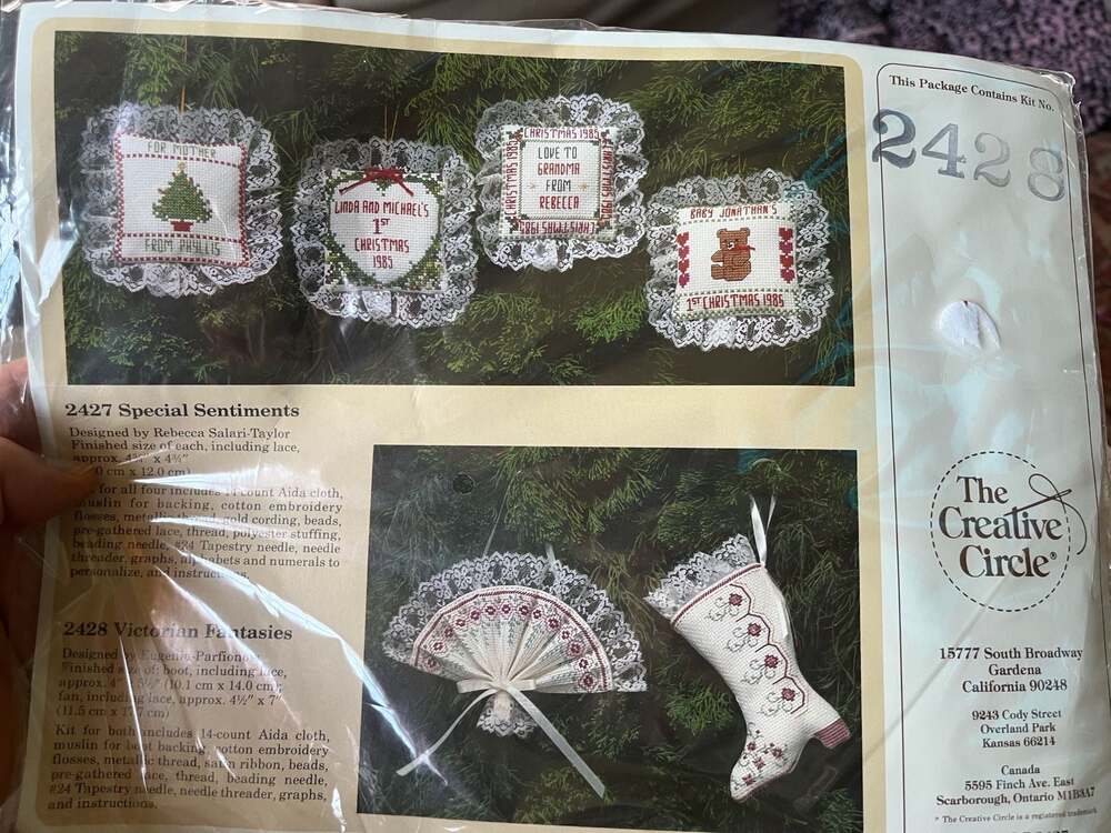 The Creative Circle 2428 VICTORIAN FANTASIES Counted Cross Stitch Craft Kit Vtg